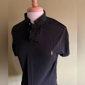 Men’s mesh polo in black - sz Med
